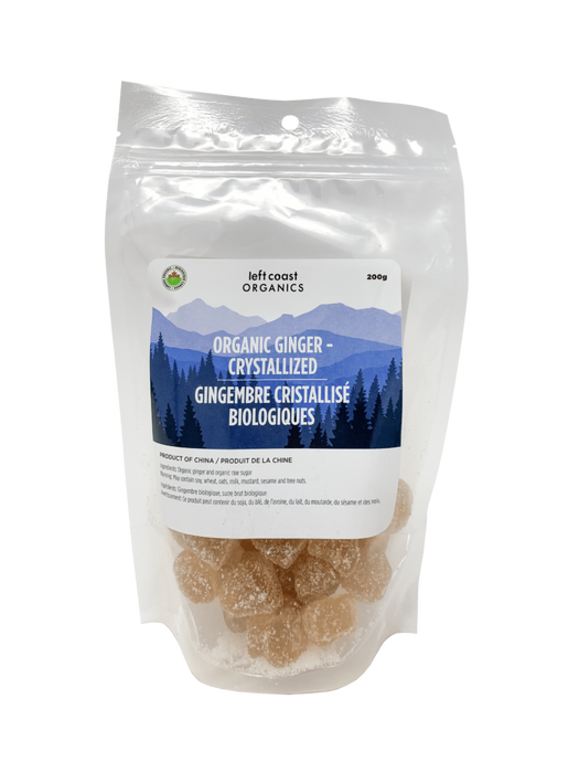 Left Coast Organics - Organic Crystallized Ginger, 200g