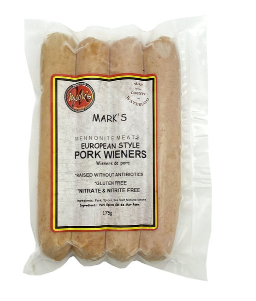 Mark's Mennonite Meats - Nitrate-free Pork Wieners, 250g