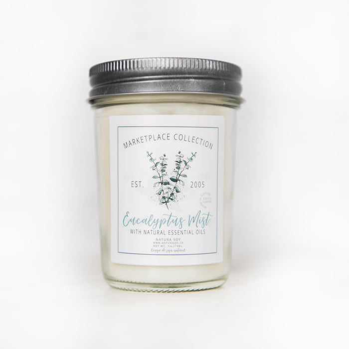 Natura Soylights - Marketplace Jar Soy Candle, Eucalyptus Mist, 7 oz