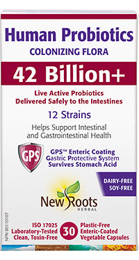 New Roots Herbal - Human Probiotics Colonizing Flora 42 Billion+, 30 Vegetable Capsules