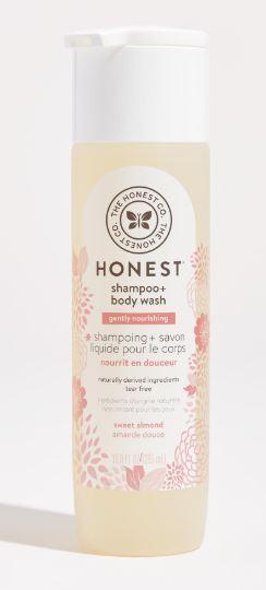 The Honest Co. - Shampoo & Body Wash, Gently Nourishing, Sweet Almond, 296ml