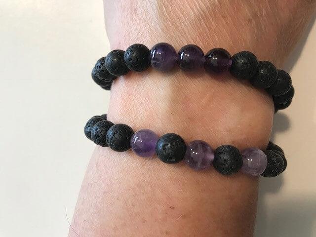 The Nirvana Corporation - Lava Bead Bracelet, Amethyst, Medium