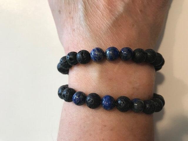 The Nirvana Corporation - Lava Bead Bracelet, Lapis Lazuli, Large