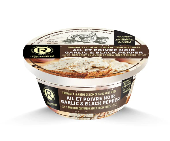 Rawesome - Vegan Garlic and Black Pepper Cashew Cream Cheese, 227g