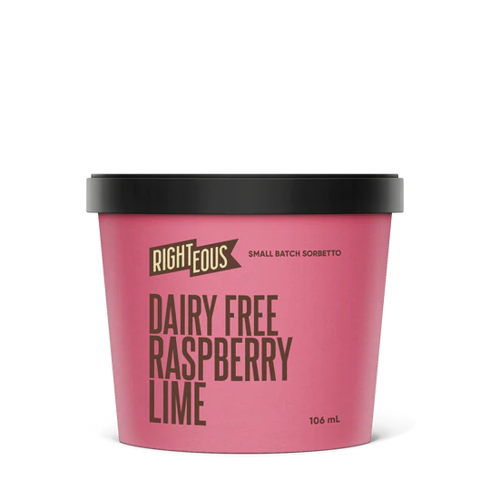 Righteous - Dairy Free Raspberry Lime Sorbetto, 106ml