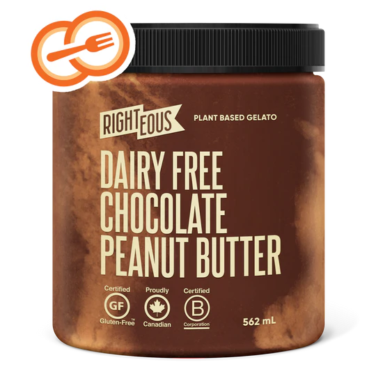 Righteous - Dairy Free Chocolate Peanut Butter Plant Based Gelato, 562ml
