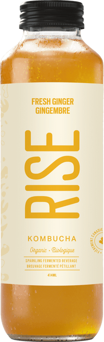 Rise Kombucha - Fresh Ginger White Tea, 414ml