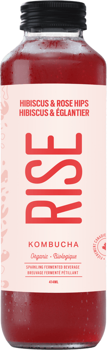 Rise Kombucha - Hibiscus & Rose Hips, 414ml