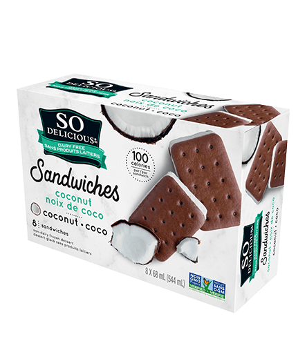 So Delicious - Coconut-Based Ice Cream Sandwiches, 8x68ml