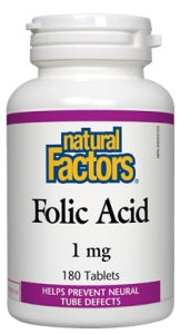 Natural Factors - Folic Acid 1mg, 90 tabs