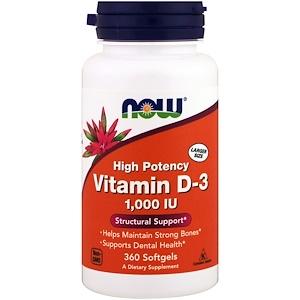 NOW Vitamin D3 1000iu 360 softgels