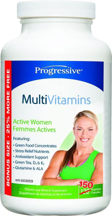 Progressive - Multivitamin Active Women, 150 Vegetable Capsules