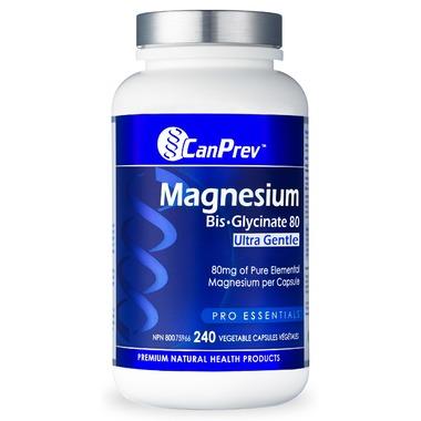 CanPrev - Magnesium Bis-glycinate 80mg Ultra Gentle, 240CAPS