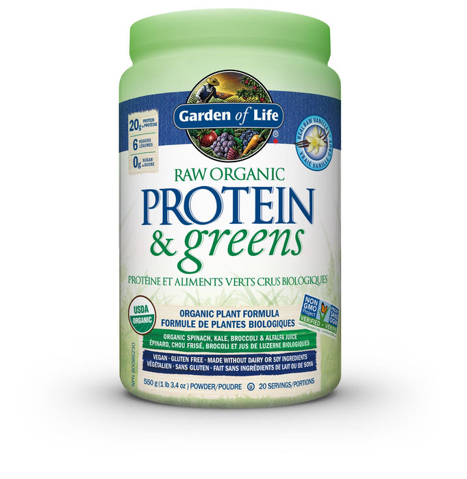 Garden of Life - Raw Organic Protein & Greens, Vanilla, 550g