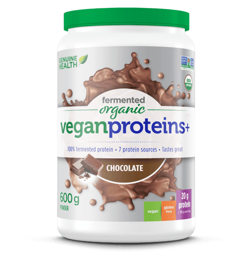 Genuine Health - Fermented Organic Vegan Proteins+ Chocolate, 600g