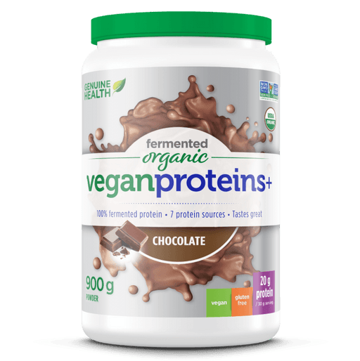 Genuine Health - Fermented Organic Vegan Proteins+ Chocolate, 900g