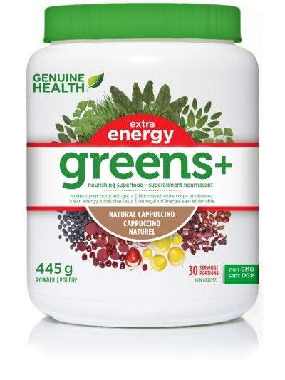 Genuine Health - Greens + Extra Energy - Cappuccino, 445g