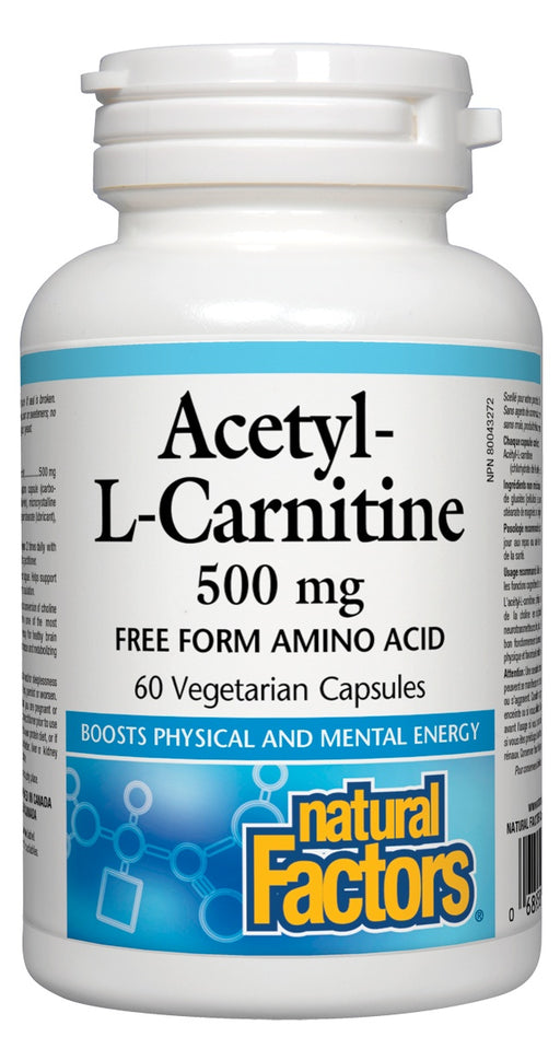Natural Factors - Acetyl L-Carnitine - 500mg, 60 capsules