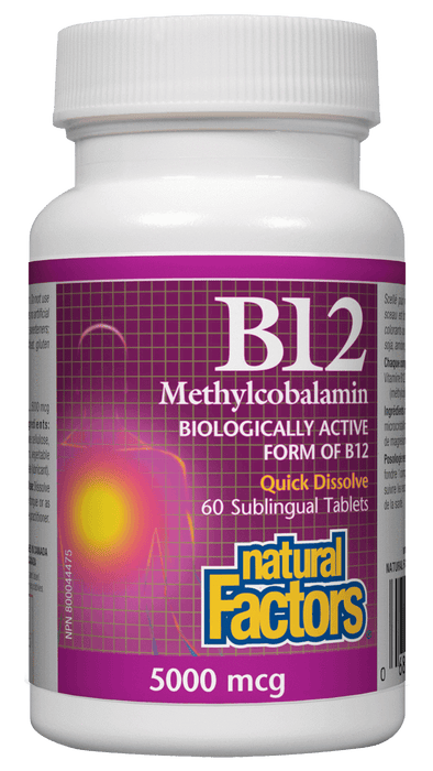 Natural Factors - B12 5000 mcg, 60 tablets
