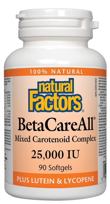 Natural Factors - BetaCareAll® Mixed Carotenoid Complex 25,000 IU, 90 softgels