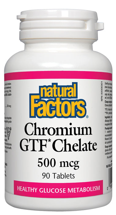 Natural Factors - Chromium GTF Chelate - 500mcg, 90 tablets