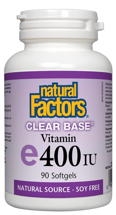 Natural Factors - Clear Base® Vitamin E - 400IU -90 softgels