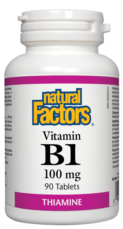 Natural Factors - Vitamin B1 - 100mg, 90 tablets
