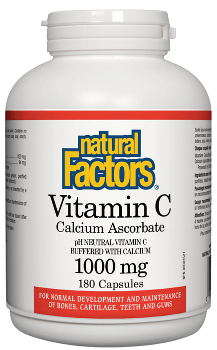 Natural Factors - Vitamin C (Calcium Ascorbate), 180 capsules