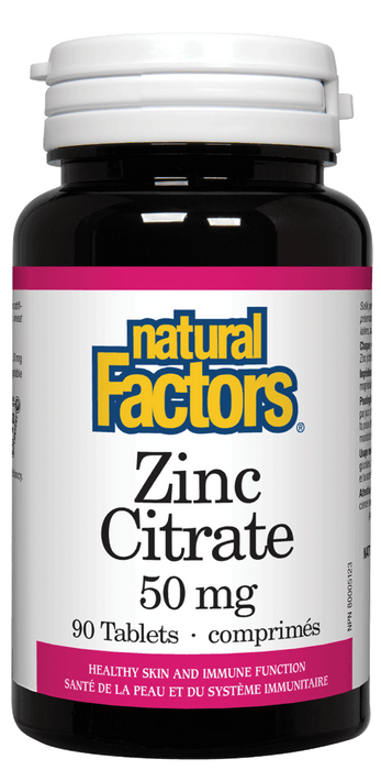 Natural Factors - Zinc Citrate 50mg 90 Tabs