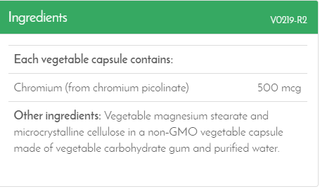 New Roots Herbal - Chromium Picolinate 500mcg, 100 capsules