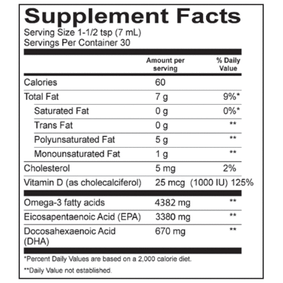 AquaOmega - High EPA Omega-3, Lemon Flavour, 225ml