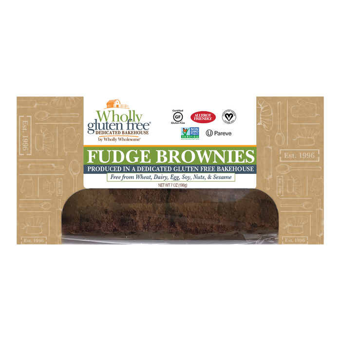 Wholly Wholesome - Gluten Free and Vegan Fudge Brownies, 198g