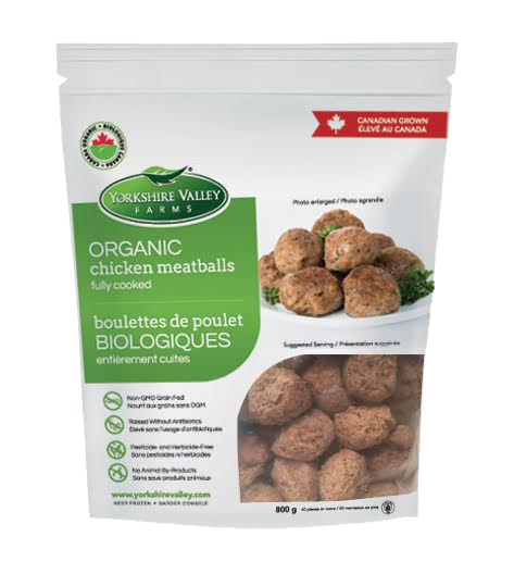 Yorkshire Valley Farms - Organic Fully Cooked Chicken Meatballs, 400g