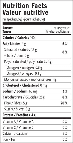 Nature's Path - Oatmeal, Cacao, 6 x 35g packets