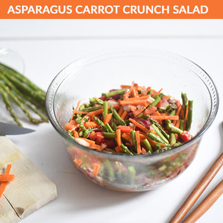 Asparagus Carrot Crunch Salad with Apple Cider Vinegar Dressing