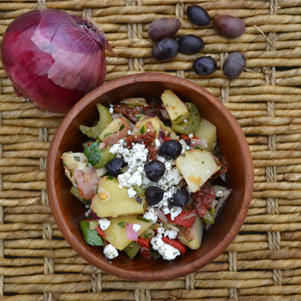 Antipasto Potato Salad with Feta & Black Olives