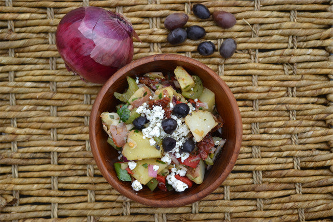 Antipasto Potato Salad with Feta & Black Olives