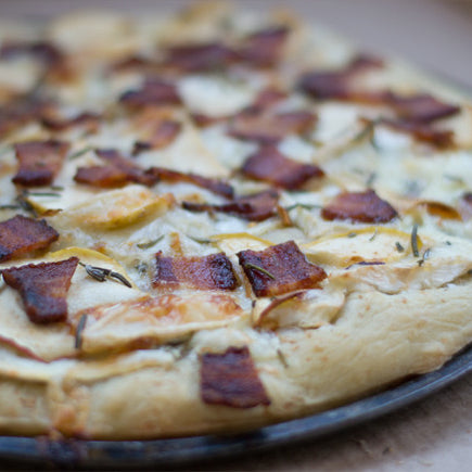 Apple, Bacon & Brie Pizza with Fresh Rosemary