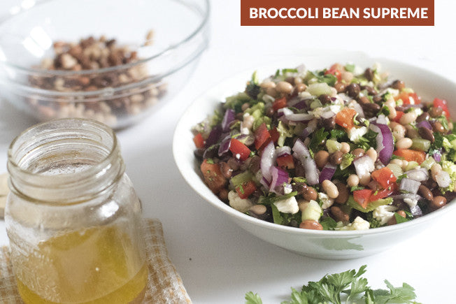 Bean & Broccoli Salad with Apple Cider Vinegar Dressing