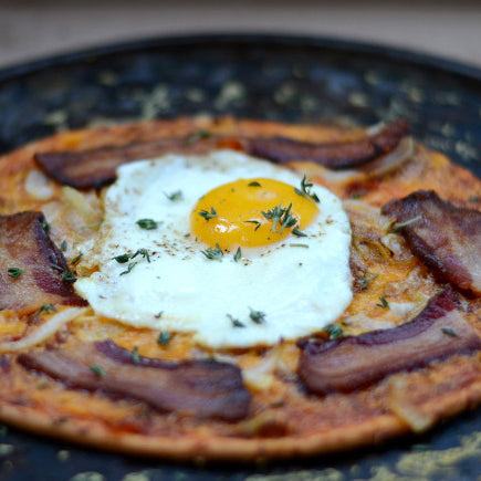 Bacon & Egg Breakfast Pizza with Salsa