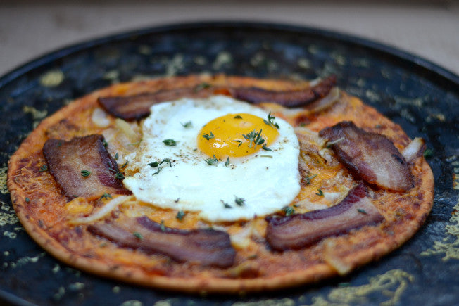 Bacon & Egg Breakfast Pizza with Salsa