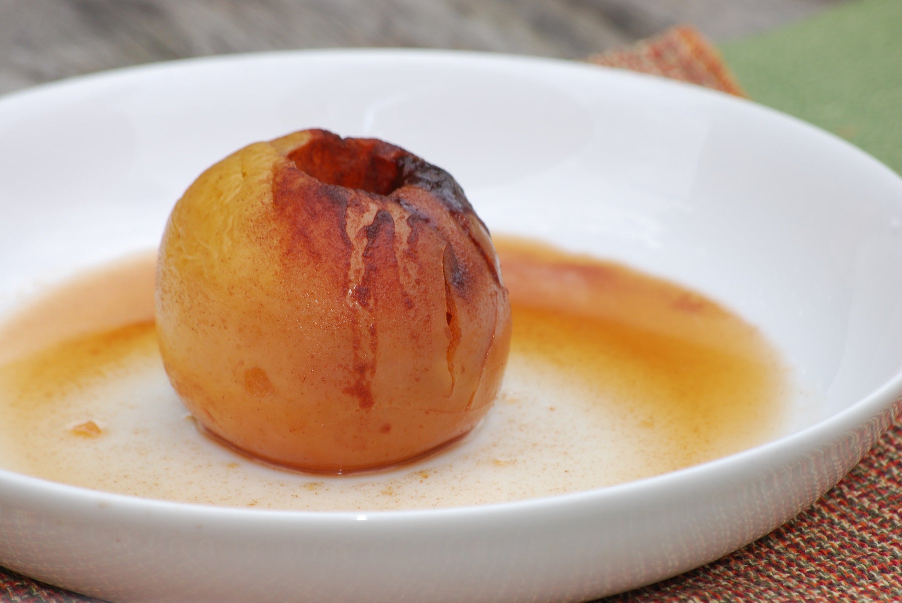 Oven Baked Organic Apple with Cinnamon