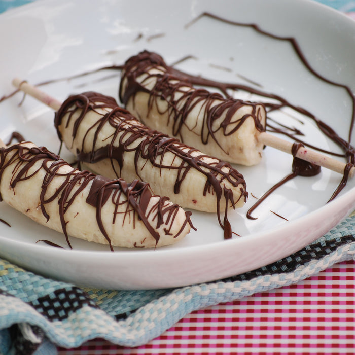 Frozen Banana Pops with Chocolate Drizzle