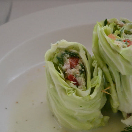 Gluten-Free Tuna Salad Cabbage Wraps with Dill