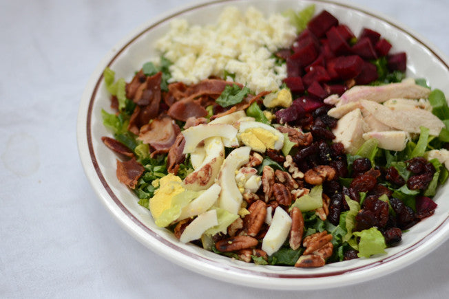 Kale & Beet Cobb Salad with Creamy Bacon Chive Dressing