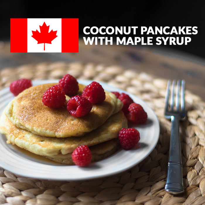 Coconut Pancakes with Maple Syrup