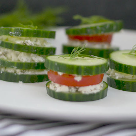 Cucumber Stacks with Chevre & Fresh Dill