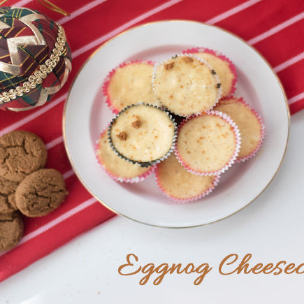 Mini Eggnog Cheesecakes with Gingersnap Crust
