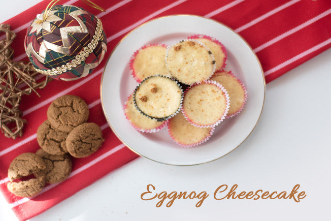 Mini Eggnog Cheesecakes with Gingersnap Crust