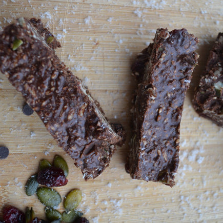 Energy Bars with Coconut, Chia & Cranberries